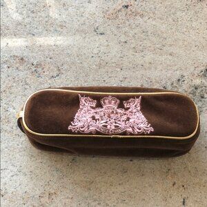 Vintage Juicy Couture velour embroidered logo baguette clutch makeup pencil case